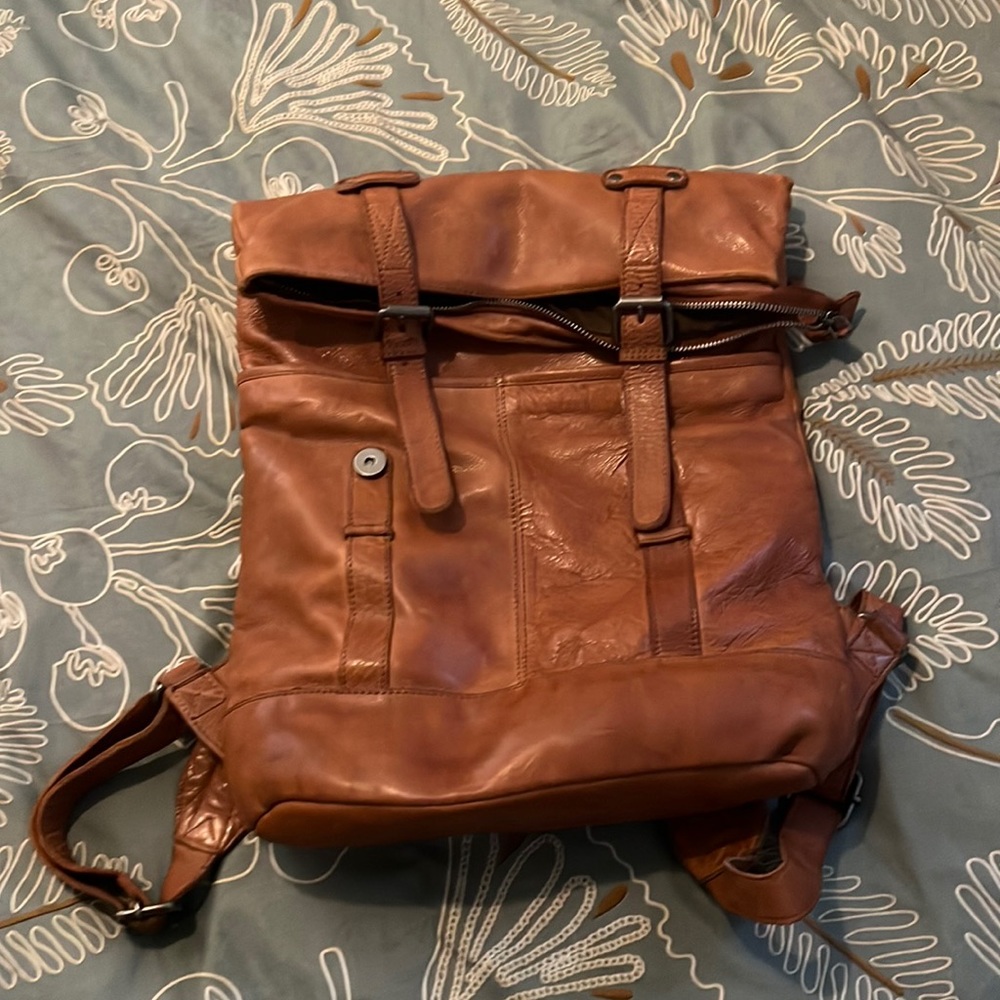 Leather backpack